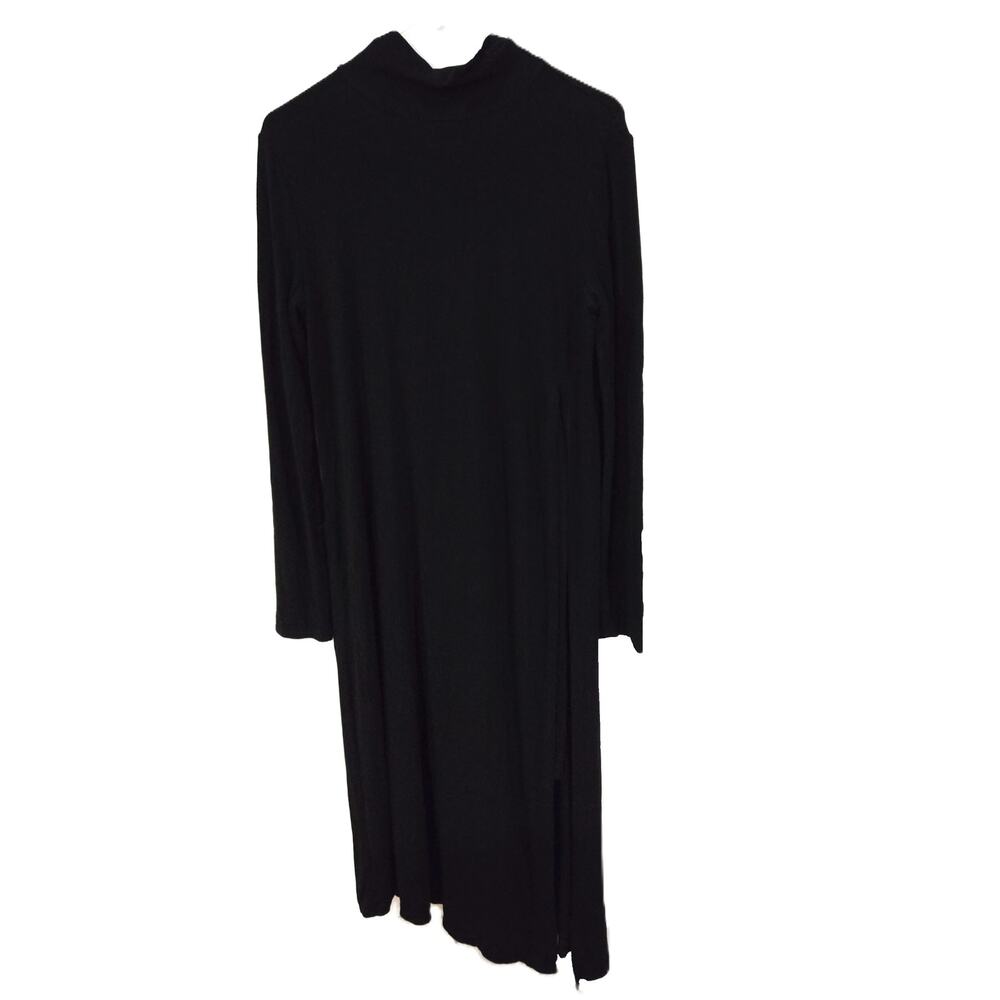 Bcbg Max Azria Sz Med Womens Black Turtleneck Asymmetric Hem Dress